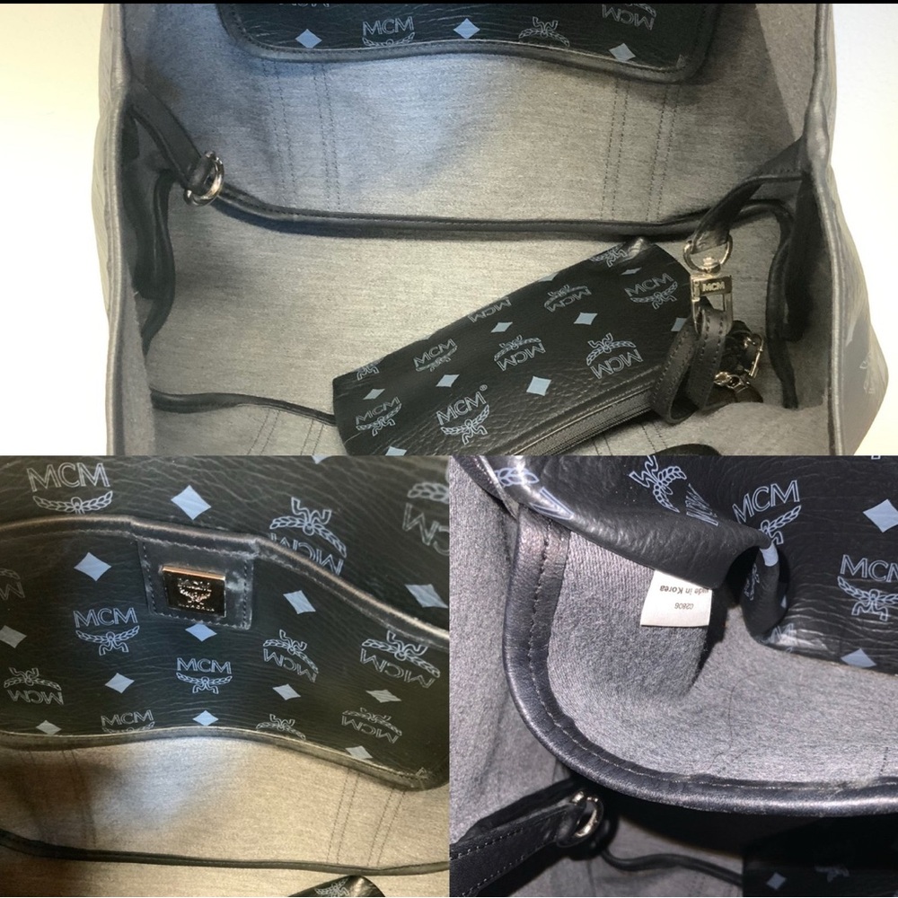 MCM Black and Gray Tote with Pouch - Picture 12 of 12